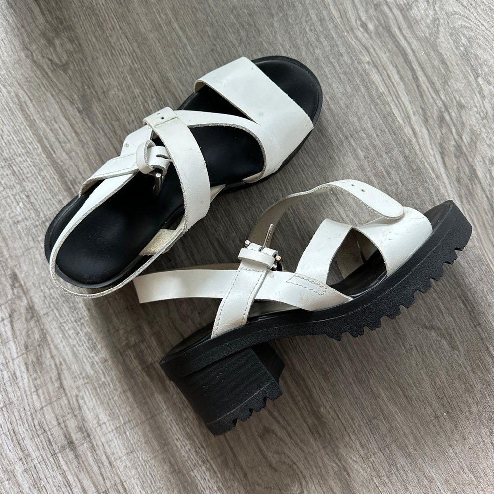 Pleather Strappy Chunky Sandals